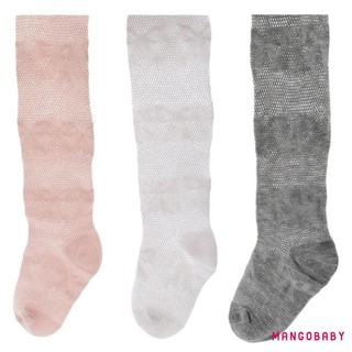 Mgg-toddler Bé Gái Quần Nơ In Lưới Vớ Quần Legging Chân Co Giãn