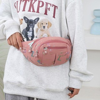 [Còn hàng] Túi đeo vai ngực NOOKSTORY, Túi đeo thắt lưng đa chức năng Fanny Pack, Túi đeo chéo chữ dập nóng chống nước nhẹ kiểu Hàn Quốc