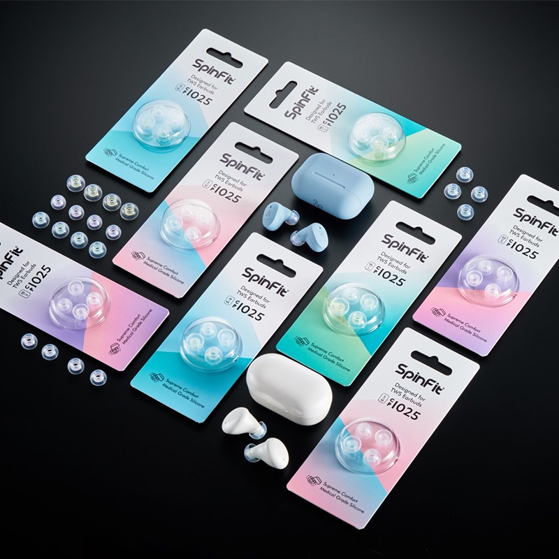 SPINFIT Pinfit Đầu Bịt Tai Nghe Bằng Silicon Sáng Bóng cp1025 Phù Hợp Với Tối Cao Và Thoải Mái mtw3 jabra elite 7 galaxy buds 2 & more