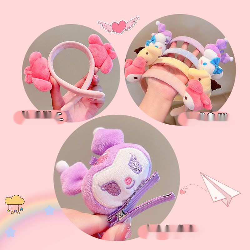 Bờm Tóc,Băng Đô Cài Tóc Hoạt Hình Sanrio/Melody/Kuromi/Cinnamoroll/Pompom Đáng Yêu Phụ Kiện Tóc Empoli