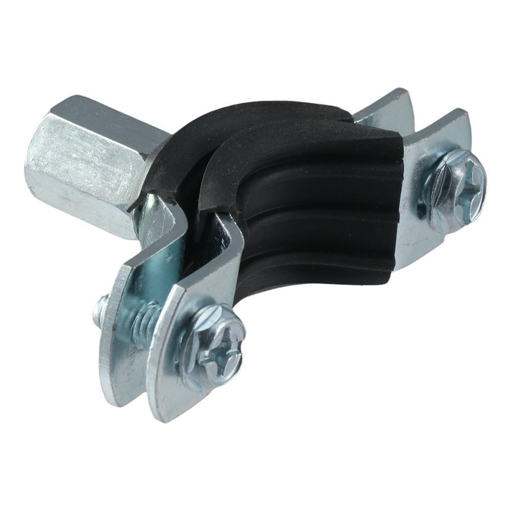HIGHVIEWLS 2 chiếc Kẹp đỡ ống điều chỉnh, Kẹp cố định ống PPR mạ kẽm M8, Kẹp đỡ ống sắt có đệm cao su bạc