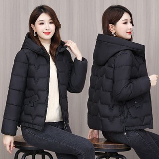 Áo Khoác Đệm Phao Có Nón Dáng Ngắn Phong Cách Hàn Quốc Thời Trang Mùa Đông Hàng Mới Dành Cho Bạn Nữ