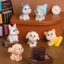 PWSEND Tượng chó thu nhỏ, Vườn cổ tích Mini Tượng chó con dễ thương, Phụ kiện hoạt hình thủ công Phong cảnh vi mô Chó hoạt hình