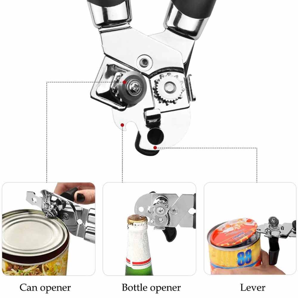 Tin Openers Can Opener 3-In-1 Stainless Steel Manual Tin Openers with ...