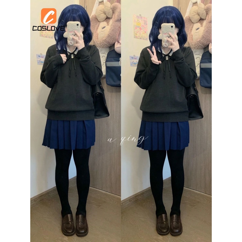 Bộ Đồ Hóa Trang Nhân Vật Bocchi The Rock Ryou Yamada Màu Xám Cho Bé Gái