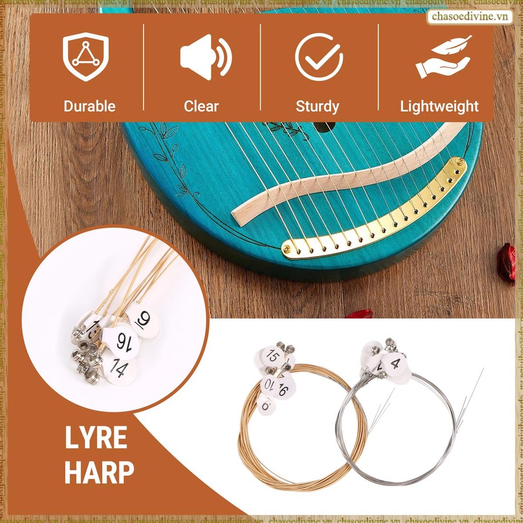 [K O G X] 16 Cái / bộ Bộ Dây Đàn Cầm Lyre Cho 16 Dây Lyre Harp Cần Thiết Phụ Kiện