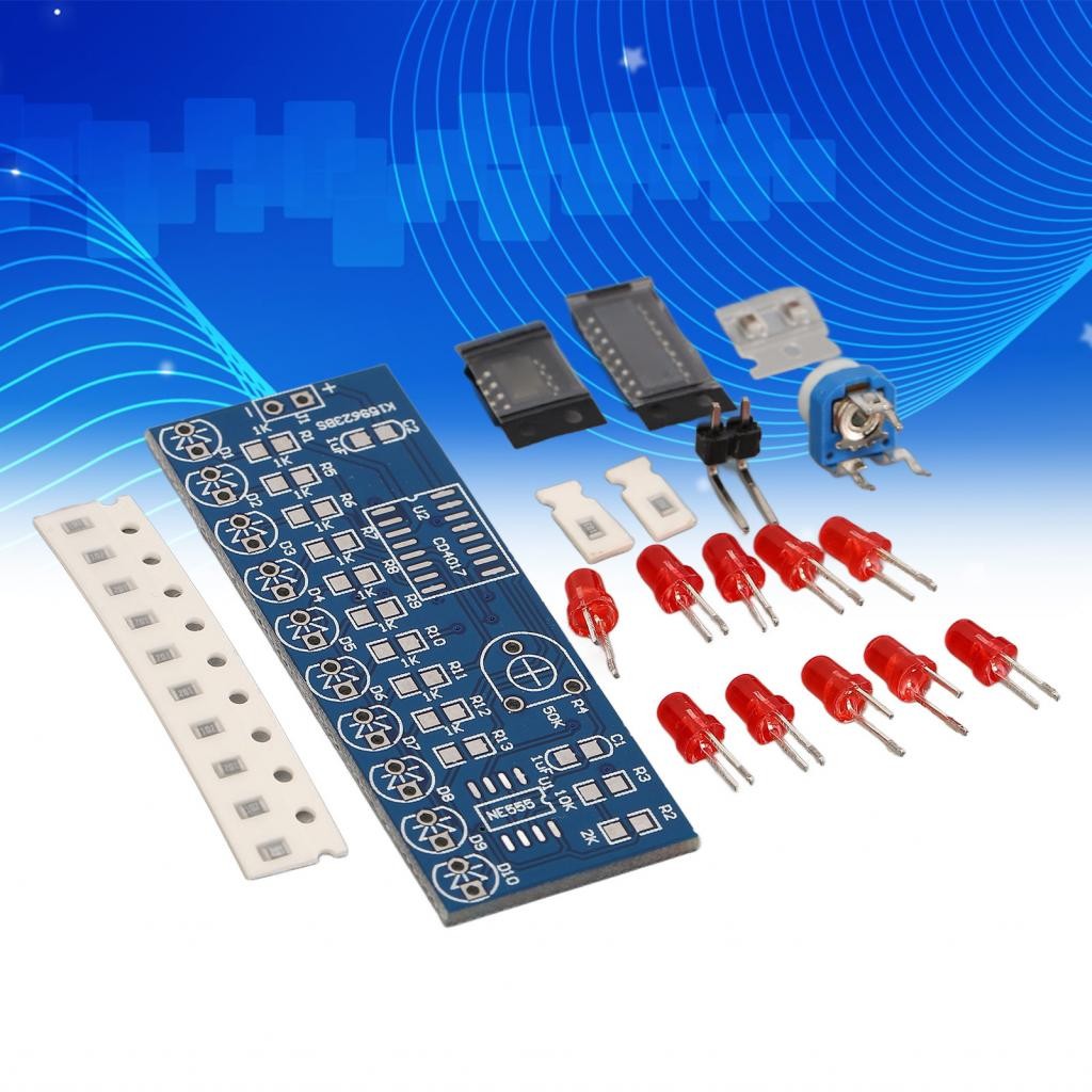 Dioo NE555+CD4017 MODULE MODULE MODULE LED SUITY SẢN XUẤT ĐIỆN TỬ BAN ...