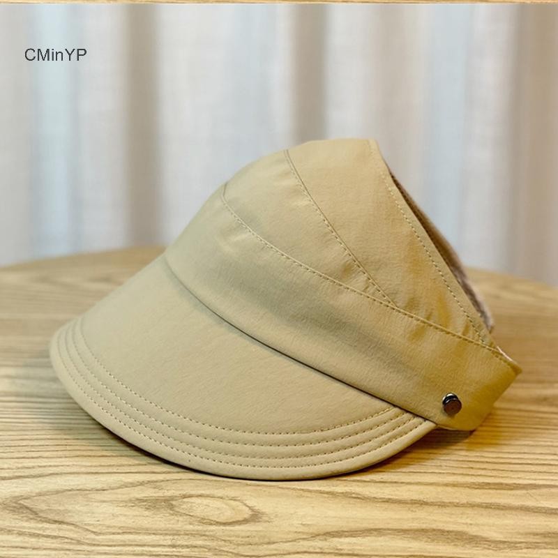 Cminyp Có Thể Gập Lại Vành Rộng Đuôi Ngựa Mũ Chống Nắng Cho Nữ Chống Tia UV Sun Shading Hat Nữ Giải Trí Có Thể Điều Chỉnh Ngoài Trời Mũ Đi Biển Người Cá Mũ Vinh Quang
