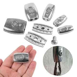 RISEDOT 1 kẹp cáp cố định 2 / 3 / 4 / 6 / 8mm, phần cứng bạc, hợp kim kẽm hai lỗ