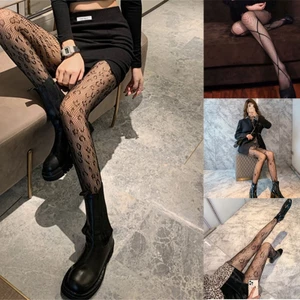 XGB Nữ Ren Họa Tiết Quần Nơ Trái Tim Fishnet Vớ Quần Legging Họa Tiết Lưới Quần Cho Đảng Câu Lạc Bộ