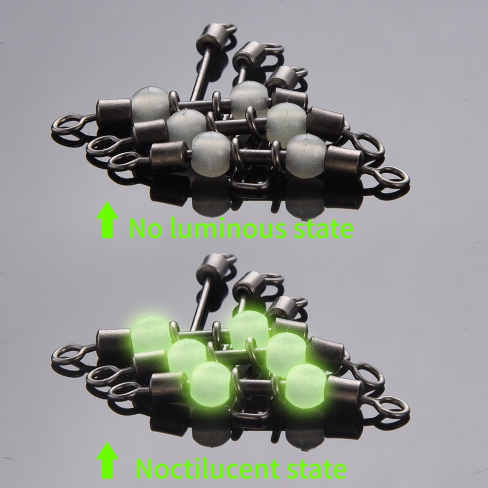 Bộ 10 Phụ Kiện Hạt Ngọc Trai Chia / Móc Câu Cá 3 Chiều Hình Chữ t Chuyên Dụng