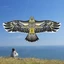 ITRUMPET Fly Bird Diều, Đồ chơi Diều đại bàng phẳng, Thời trang 1,2m Cả hai mắt Chim bay Diều Trẻ em