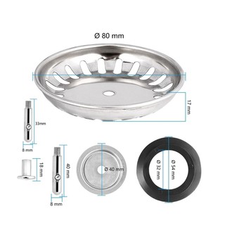 Com * 2 Bộ Lọc Bồn Rửa Chén Inox Thay Thế Giỏ Thoát Nước Bền Đẹp