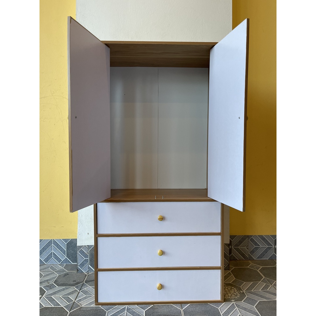 Tủ treo quần áo trẻ em đa tầng, Chất Liệu Gỗ MDF Phủ Melamin kích thước 120x60x30cm