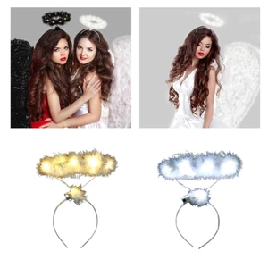 OXXGGKAO LED Angel Wing Halos Hairband Music Concert Halloween Party Headband cho bé gái