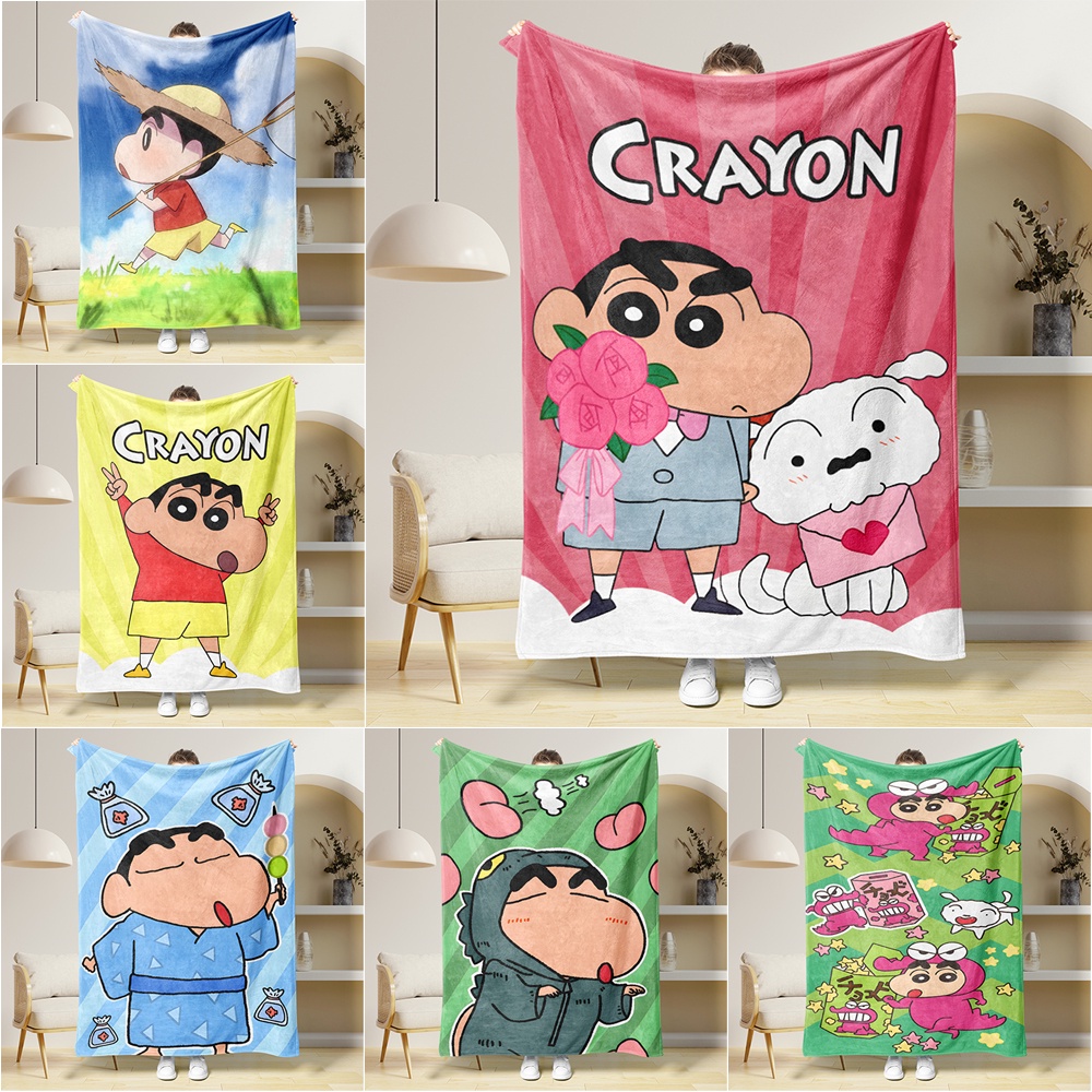 Chăn flannel Điều Hòa Không Khí In Hình shin-chan nohara shinnosuke Một Mặt Làm Quà Tặng Tốt Nhất Cho Mọi Người