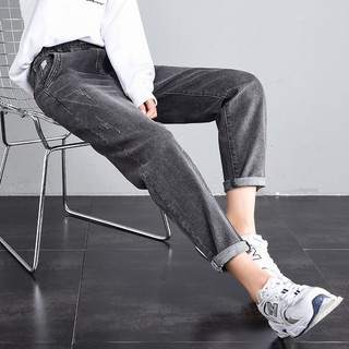Phong Cách Mới Co Giãn Eo Quần Jean Nữ Rời Bố Quần Thời Trang Hồng Kông Phong Cách Hậu Cung Quần Nữ