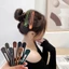 Kẹp Tóc Mỏ Vịt Rỗng Dài 13cm Màu Trơn Nhám Thanh Lịch
