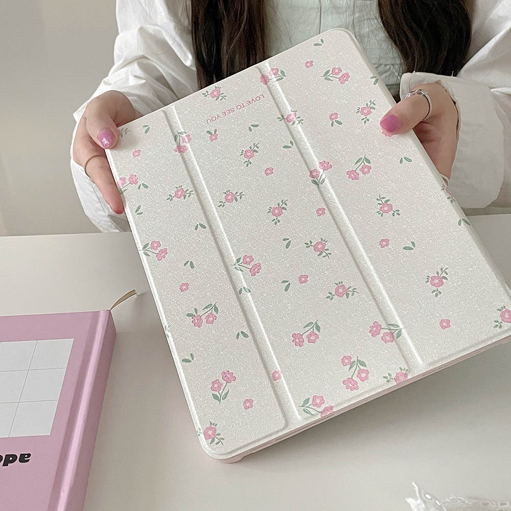 Vỏ Gương Acrylic Cứng Tương Thích Với IPad Mini6 IPad5 6 7 8 9 Air11 Air13 Air2 Air3 Air4 Air5 10.9 "Pro10.5 Pro11 Pro13 2024 Pro12,9 2018 A16 Vỏ Da Họa Tiết Hoa