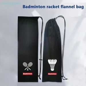 Túi Dây Rút Đựng Vợt Cầu Lông / tennis Chất Liệu Mềm Mại Tiện Dụng Màu đen Chất liệu vải fleece vn