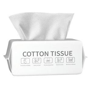 Khăn lau mặt khô đa năng 100% cotton dùng 1 lần Cotton Tissue dạng rút GIOVA
