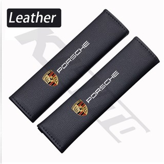 Set 1 / 2 Đệm Da Bọc Dây Đai An Toàn Cho Xe Hơi porsche carrera gts turbo macan cayenne cayman 718 boxster 911 panamera