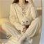 Bộ Đồ Ngủ Tay Dài Chất Liệu cotton Cao Cấp Thời Trang Xuân Thu Cho Nữ