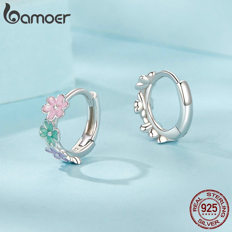 Bamoer Bông Tai Bạc sterling 925 Hình Hoa Cho Nữ