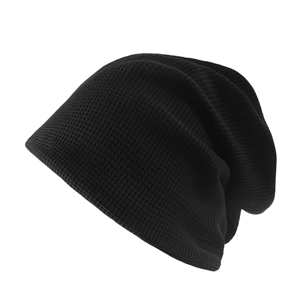 [một] Nam Nữ Mùa Xuân Thu Cọc Mũ Màu Trơn Không Vành Co Giãn Cao Đan Mũ Beanie Phụ Kiện Thời Trang