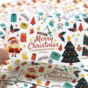 Mya 50x Thiệp Giáng Sinh Thiệp Cảm Ơn Xmas Element Cards Nhãn Giấy Thẻ Kinh Doanh