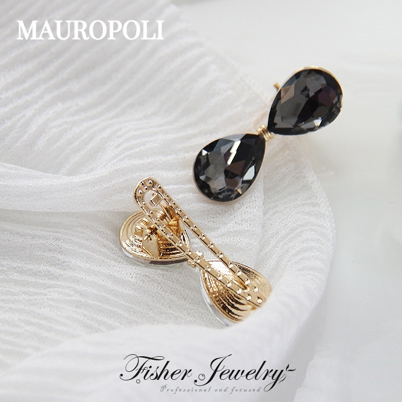 Mauropoli [Sẵn Sàng] Giọt Mưa Pha Lê Hợp Kim Nhỏ Kẹp Tóc Nữ Bên Nổ Sang Trọng Kẹp Tóc Đơn Giản Nổ Đầu Kẹp