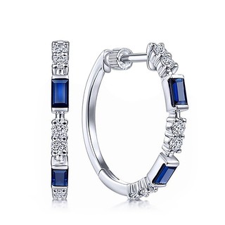 Bông Tai Mạ Bạc 925 Đính Đá Sapphire Đơn Giản Thời Trang Cho Nữ