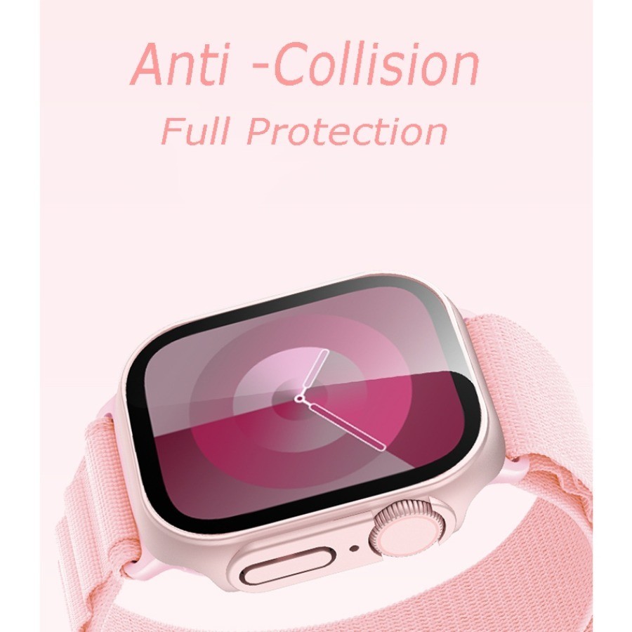 Kính + Ốp Lưng Cho Apple Watch 46mm 42mm Series 10 44mm 45mm 41mm 40mm 42mm 38mm Vỏ Bảo Vệ Màn Hình Thay Đổi Siêu Cản iWatch 9 8 7 SE 6 5