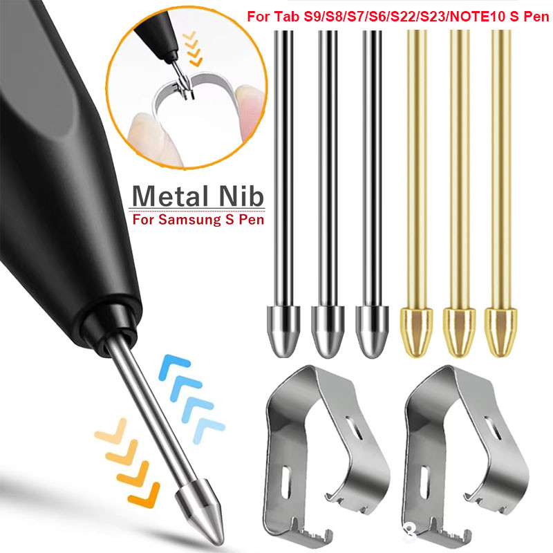 Đầu kim loại S Pen Nib Mẹo cho Samsung Galaxy Tab S6 Lite S7 Plus S7 FE S8  Plus S8 Ultra Touch Stylus Tip Nibs với kẹp loại bỏ kim loại