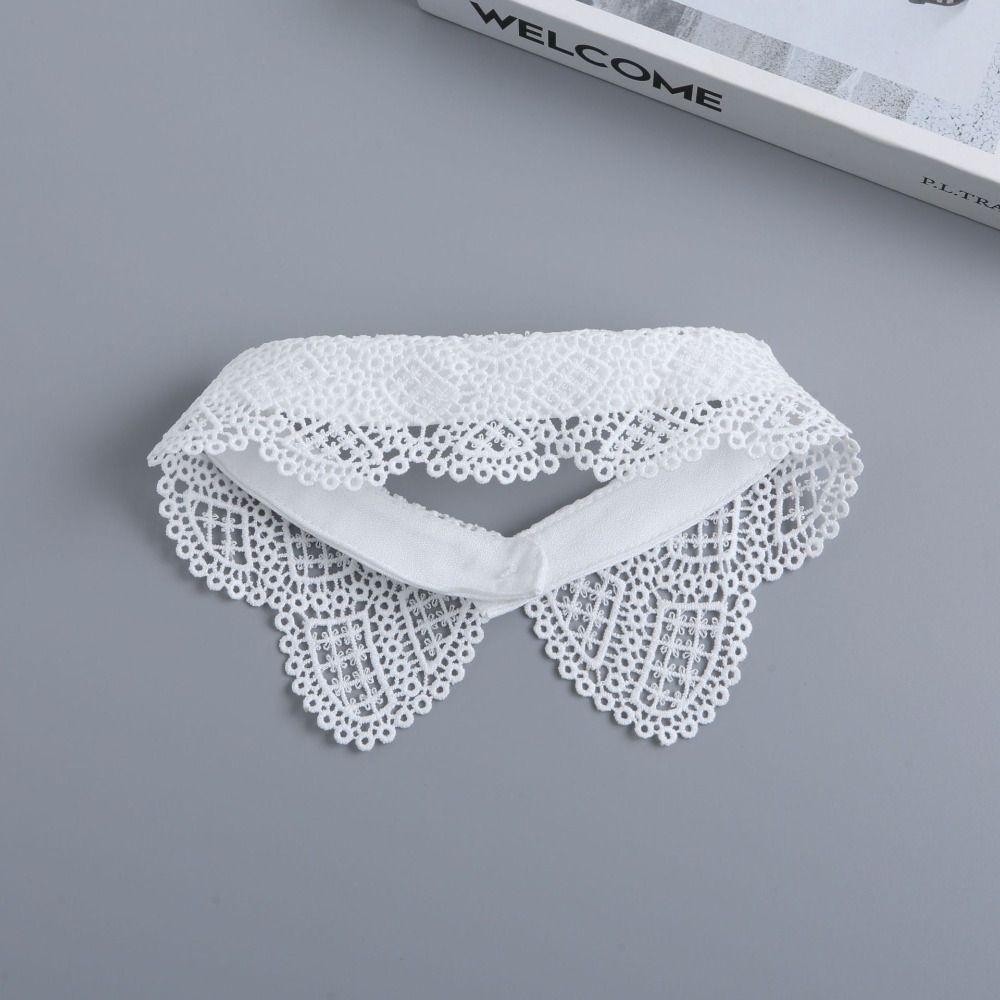 Cổ rỗng TRACEILLOIAN, Cổ áo giả màu trắng ren, Phụ kiện buộc cổ có thể tháo rời dành cho nữ