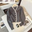 Áo Khoác cardigan Dệt Kim Mềm Dáng Rộng Cổ Chữ v Phối Ren Thời Trang Xuân Thu Cho Nữ