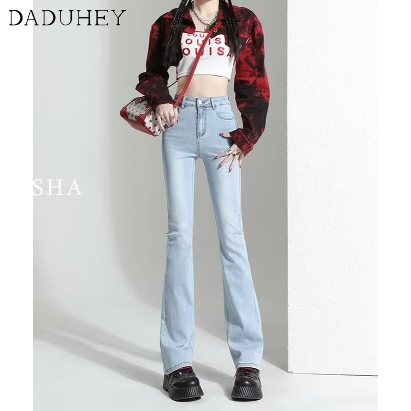 Ảnh Quần jeans DADUHEY ống loe lưng cao phong cách đường phố Mỹ thời trang 2