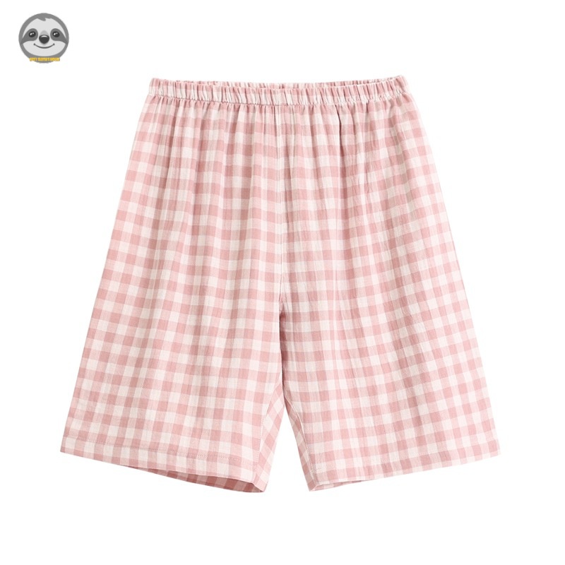 Phong Cách muji Nhật Bản Quần Short cotton Hai Lớp / Quần Đùi cotton Nguyên Chất / Quần Ngủ Mặc Nhà Thoải Mái / Chấm Bi Cho Cặp Đôi