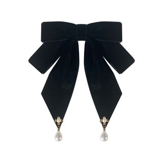Cài Áo Hình Nơ Đính Ngọc Trai Giả Phong Cách vintage Thanh Lịch Dành Cho Nữ
