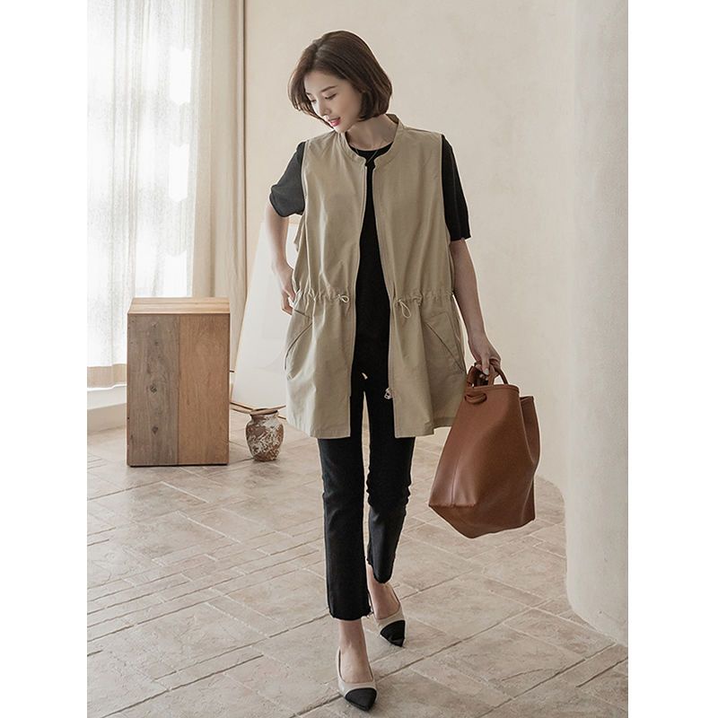 Plus Size Áo Vest Nữ Thường Ngày Mới Dây Rút Phối Ren Đa Năng Và Phong Cách Rời