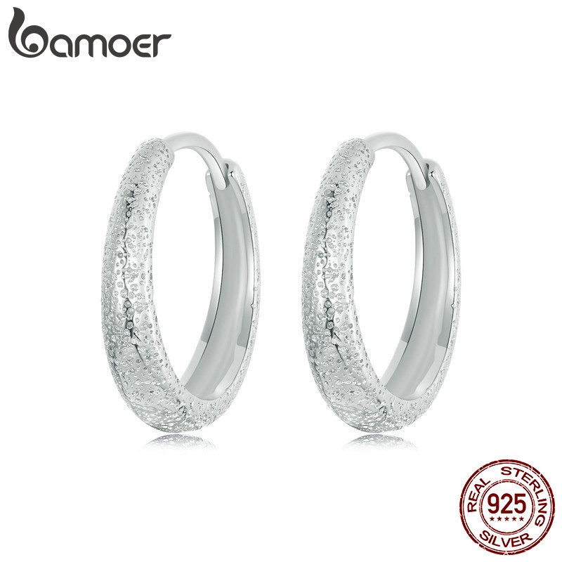 Bamoer Bông Tai Bạc 925 Kiểu Dáng Đơn Giản Cho Nữ