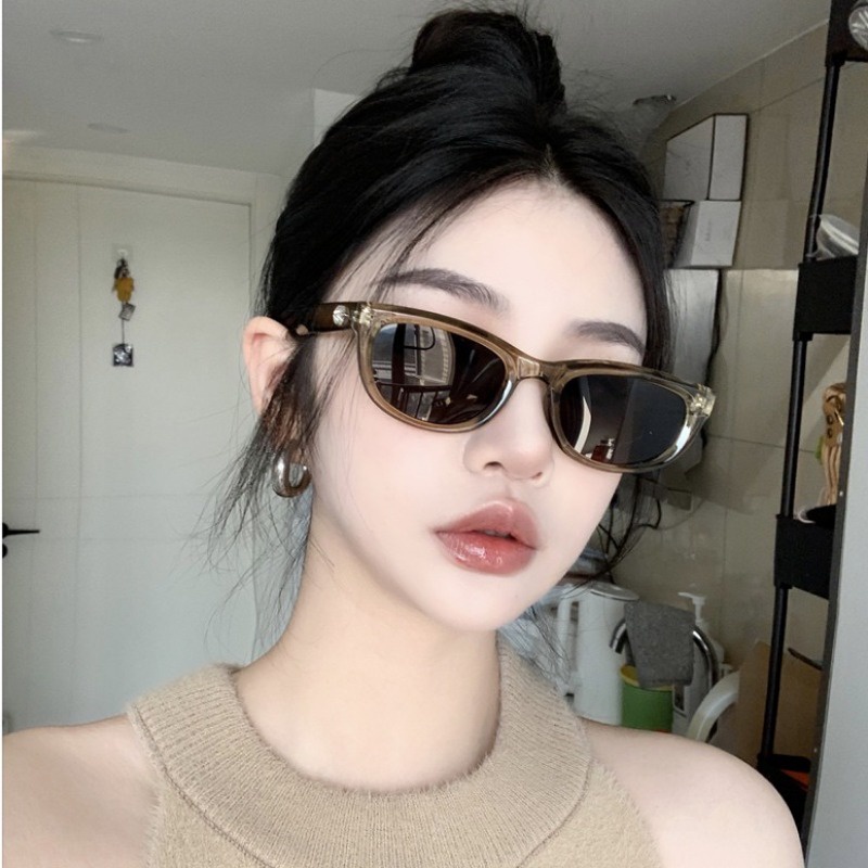 (jiuerba) Kính Râm Mắt Mèo Hình oval Màu Xanh Ô Liu Thời Trang Hàn Quốc Cho Nữ | BigBuy360 - bigbuy360.vn
