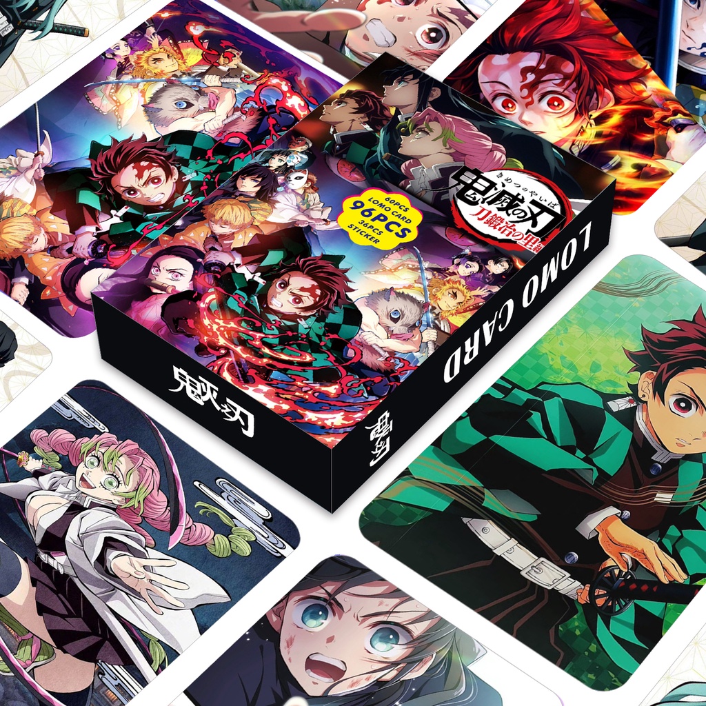 Hộp 96 Tấm Ảnh lomo Card lomo Hai Mặt Hình demon slayer ht | Shopee ...