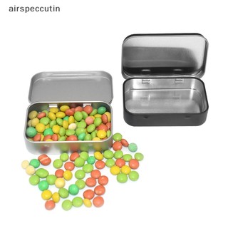 Airspecutin Kim Loại Hình Chữ Nhật Trống Hộp Thiếc Tấm Đẩy Kẹo Hộp Đựng Hộp Đựng Bình Bản Lề Hộp Đựng Nhỏ Sắp Xếp Hộp Bảo Quản EN