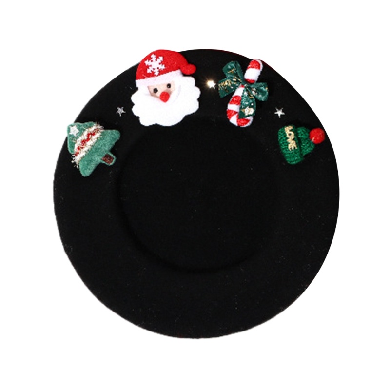 Wellb Mũ Beret Giáng Sinh Cho Bé Gái Và Người Phụ Nữ Phong Cách Pháp