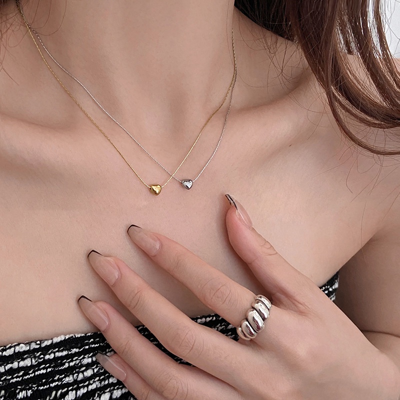 Vòng Cổ Hình Tình Yêu Hàn Quốc Nữ Hình Trái Tim Mặt Dây Chuyền Xương Đòn Dây Chuyền Món Quà Sinh Nhật Tinh Tế
