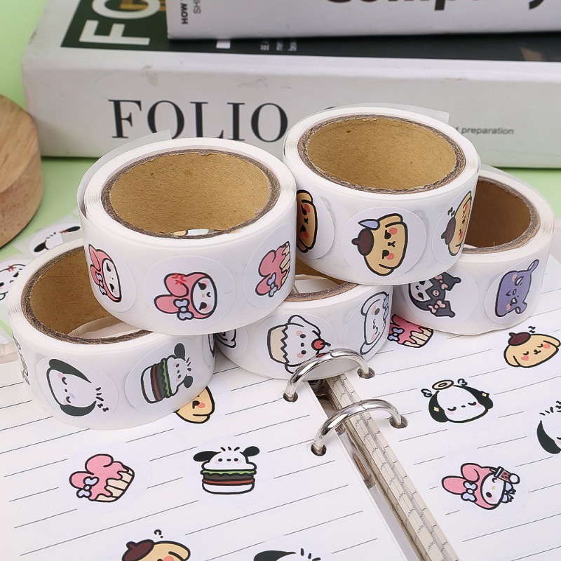 SANRIO Bộ 200 Nhãn Dán Tự Dính Họa Tiết Hoạt Hình Dễ Thương Trang Trí Sách / Túi Quà / Phong Bì Đám Cưới