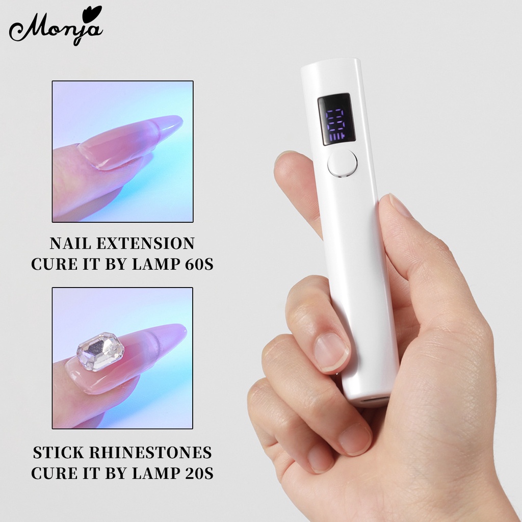Monja Đèn led uv Sấy Khô Sơn Móng Tay mini Có Màn Hình led Hiển Thị Nhanh Chóng