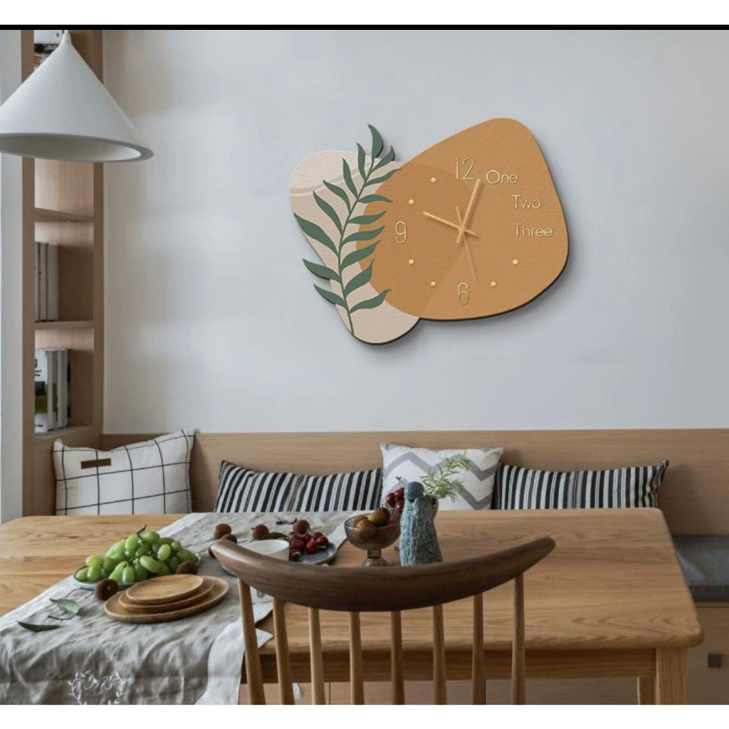 Tranh Đồng Hồ 3D Led Chiếc Lá Thưa Tráng Gương Cao Cấp Trang Trí Nhà Cửa - OHA Decor
