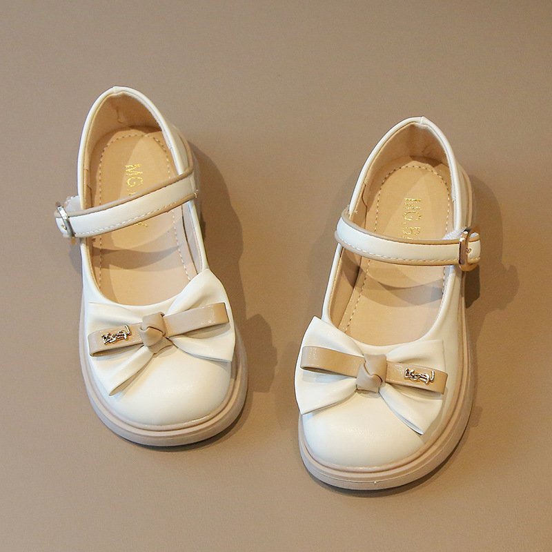 giày búp bê bé gái giày bệt cho bé da bóng nơ xin xắn êm chân chống trượt MG BABY có size đại đen trắng công chúa BB8809